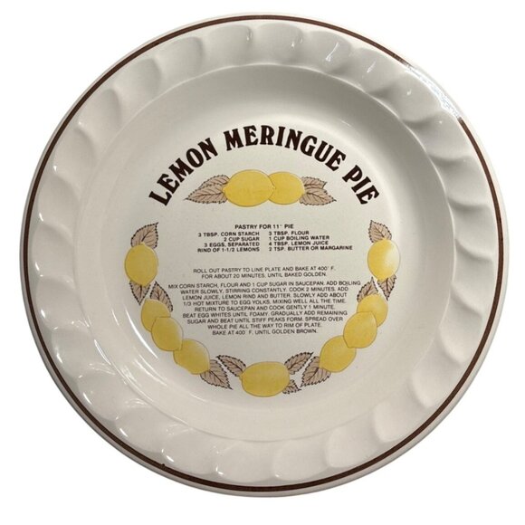 Lemon Meringue Pie Recipe Plate Vintage Festival Ironstone 10.5" - Picture 1 of 9